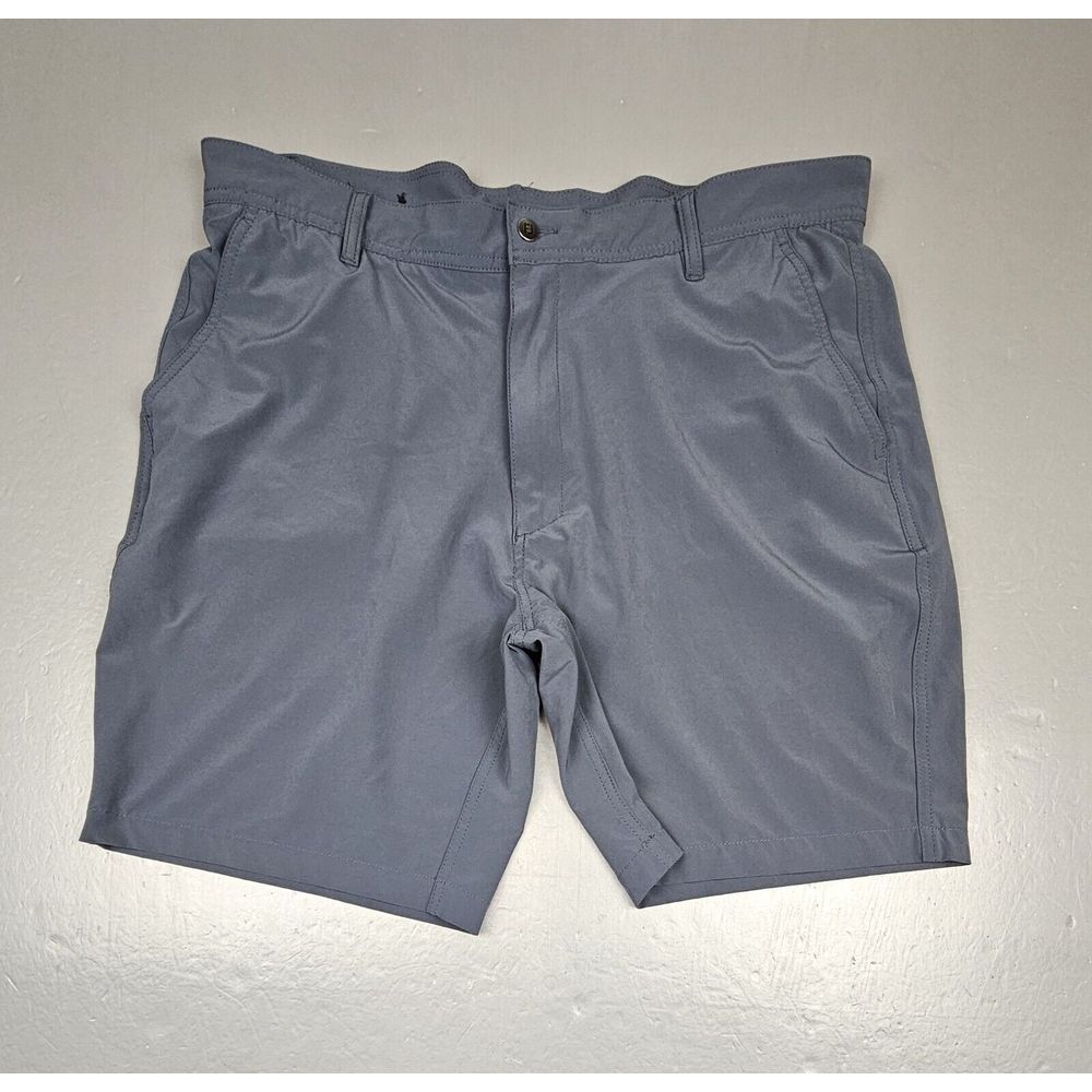 Footjoy FJ Golf Shorts Mens 38. Grey Flat Front Polyester Blend Chino Casual.